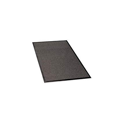 Genuine Joe Indoor/Outdoor Mat, Rubber Cleated Backing, 3 by 5-Feet, Charcoal