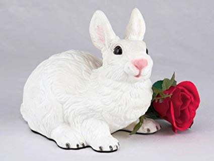 White Rabbit Cremation Pet Urn for secure installation of your beloved pet's ashes indoors or outdoors
