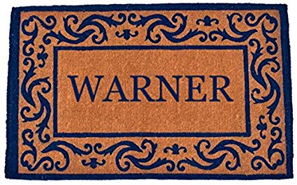 Coco Mats N More Personalized Coir Entrance Mat / Doormat ?Blue Rolling Scro...