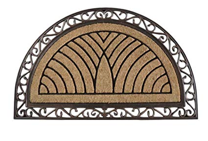 A1HC FIRST IMPRESSION Half Round Rubber and Coir Doormat | 30 x 48 Inch | Standard Double Doormat with Copper Finish | Large Size Doormat |Rubber Backed | Outdoor Mat | Durable and Long Lasting