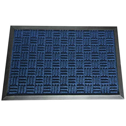 Rubber-Cal 03-196-ZWBL Wellington Rubber Backed Rug Carpet Mat, 3' x 5', Blue