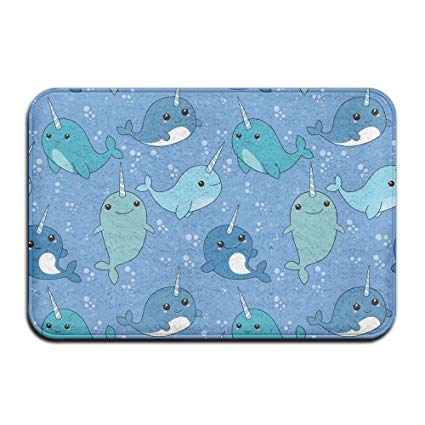 ZWHUING Blue Dolphin Doormat Non Slip Rubber Rug Mat For Home/Indoor/Kitchen/Bathroom/Office Size 59