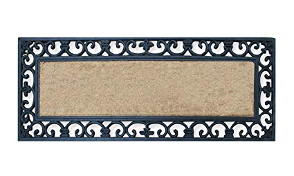 A1 Home Collections Myla Rubber and Coir Molded Double Doormat, 17.71