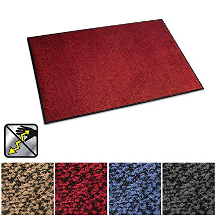 casa pura Anti-Static Entrance Mat | Indoor and Outdoor Front Door Mat | Entry Rug for Home and Business | Red | 48