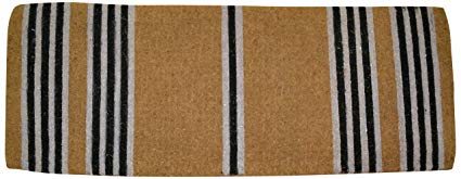 Imports Décor Black Stripes Printed Coir Doormat, 48 by 18 by 1.5-Inch