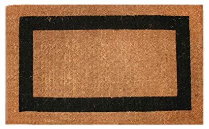 Imports Decor Printed Coir Doormat, Classic Single Black Border, 36-Inch by 60-Inch