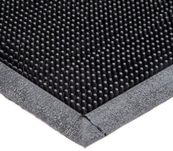Durable Corporation 396S1624BK Heavy Duty Rubber Fingertip Entrance Mat, for Outdoor Areas, 16