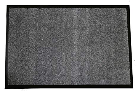 Durable Wipe-N-Walk Vinyl Backed Indoor Carpet Entrance Mat, 4' x 8', Charcoal