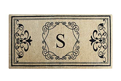 First Impression A1HOME200104-S Hayley Entry Double Doormat, Monogrammed S