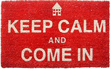 Entryways Keep Calm Non-Slip Coir Doormat